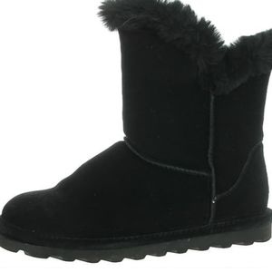 New BearPaw Addilyn Suede Winter Bootie, Wool/Sheepskin lined, Size 6